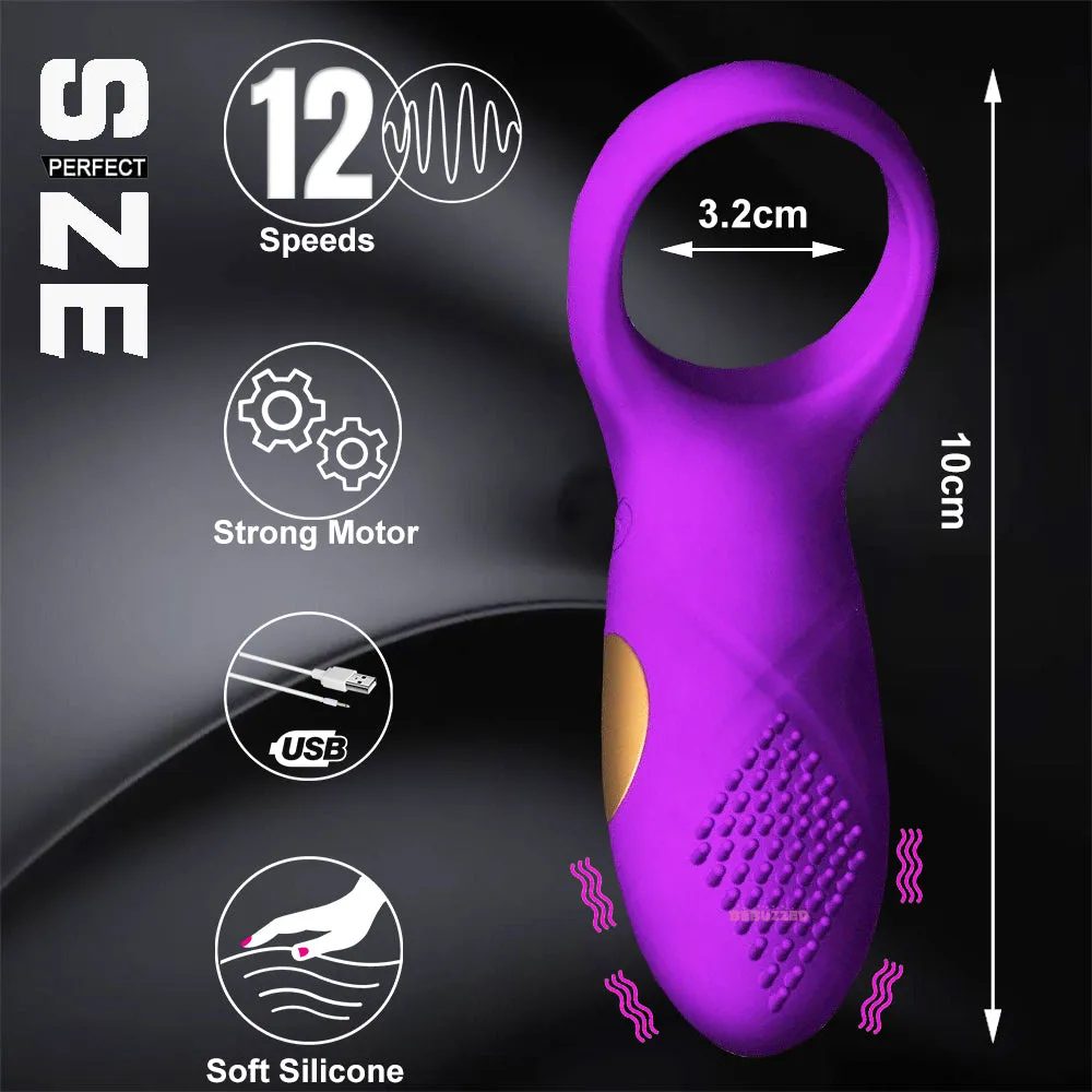 Vibrating Cock Ring Penis Vibrator Rechargeable Couples Sex Toy Clit Stimulator