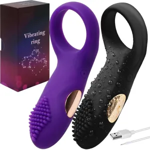 Vibrating Cock Ring Penis Vibrator Rechargeable Couples Sex Toy Clit Stimulator