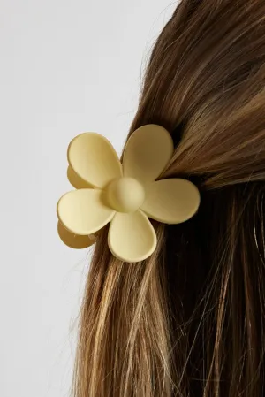 Yellow Flower Design Hair Claw Clip